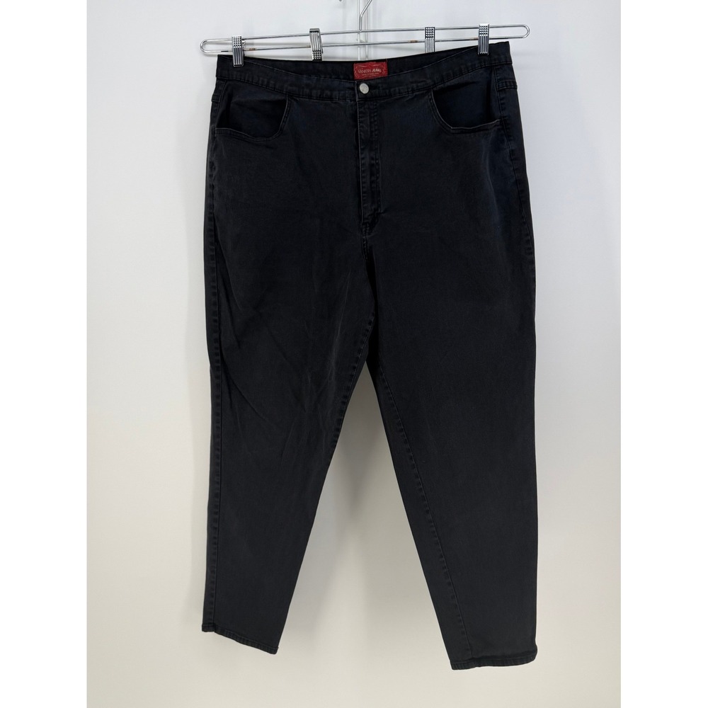Venezia Jeans‎ Womens 26 Black High Rise Tapered Mom Jeans Stretch Denim Y2K